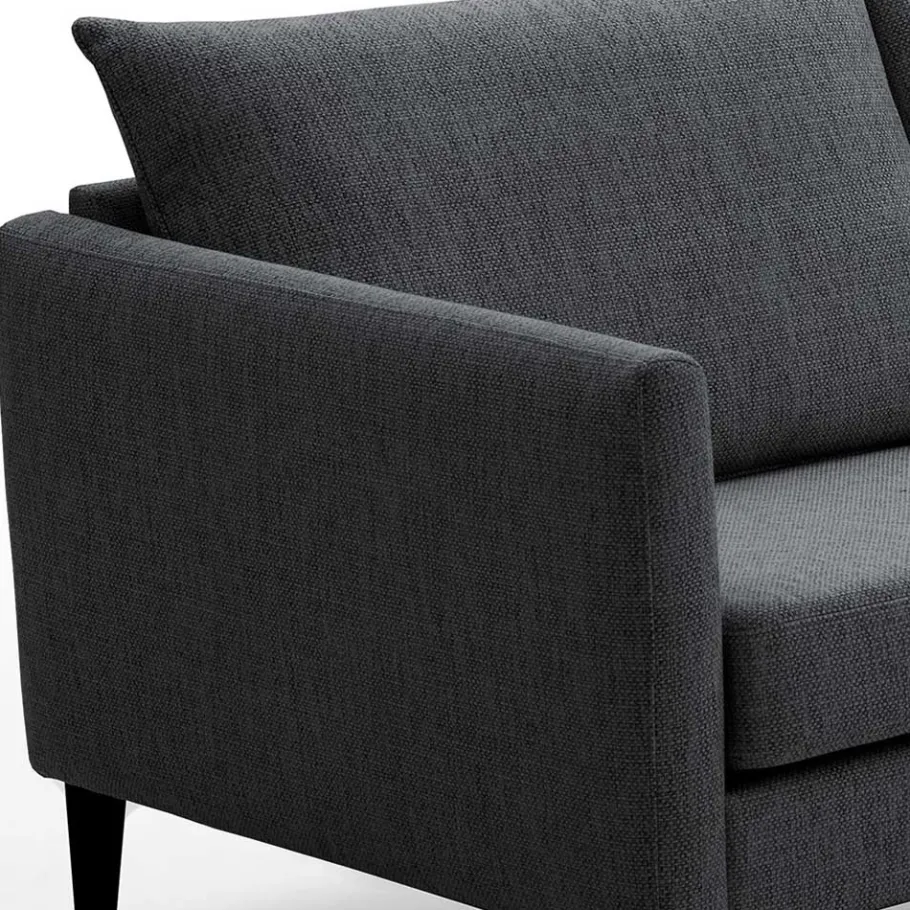Wohnen Skandi Ecksofa in Anthrazit mit Schwarz - Soltropa