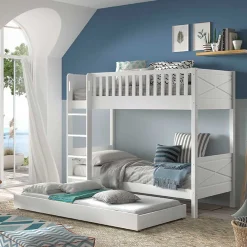 New Wohnen Skandi Etagenbett mit Bettschublade in Weiß - Sapella