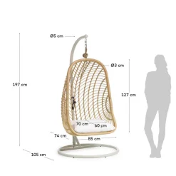 Discount Wohnen Skandi Hängesessel aus Rattan Geflecht - Palencia