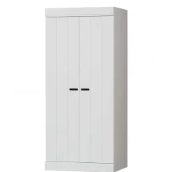 Best Wohnen Skandi Kleiderschrank in Weiß - Mattressa I