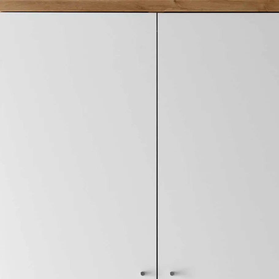 Wohnen Skandi Kleiderschrank in Weiß & Eiche - Cablos