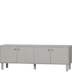 Wohnen Skandi Lowboard 4-türig in Grau - Huvina