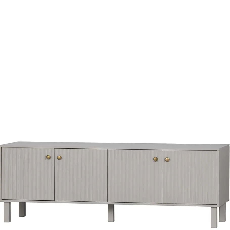 Wohnen Skandi Lowboard 4-türig in Grau - Huvina
