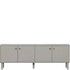 Wohnen Skandi Lowboard 4-türig in Grau - Huvina