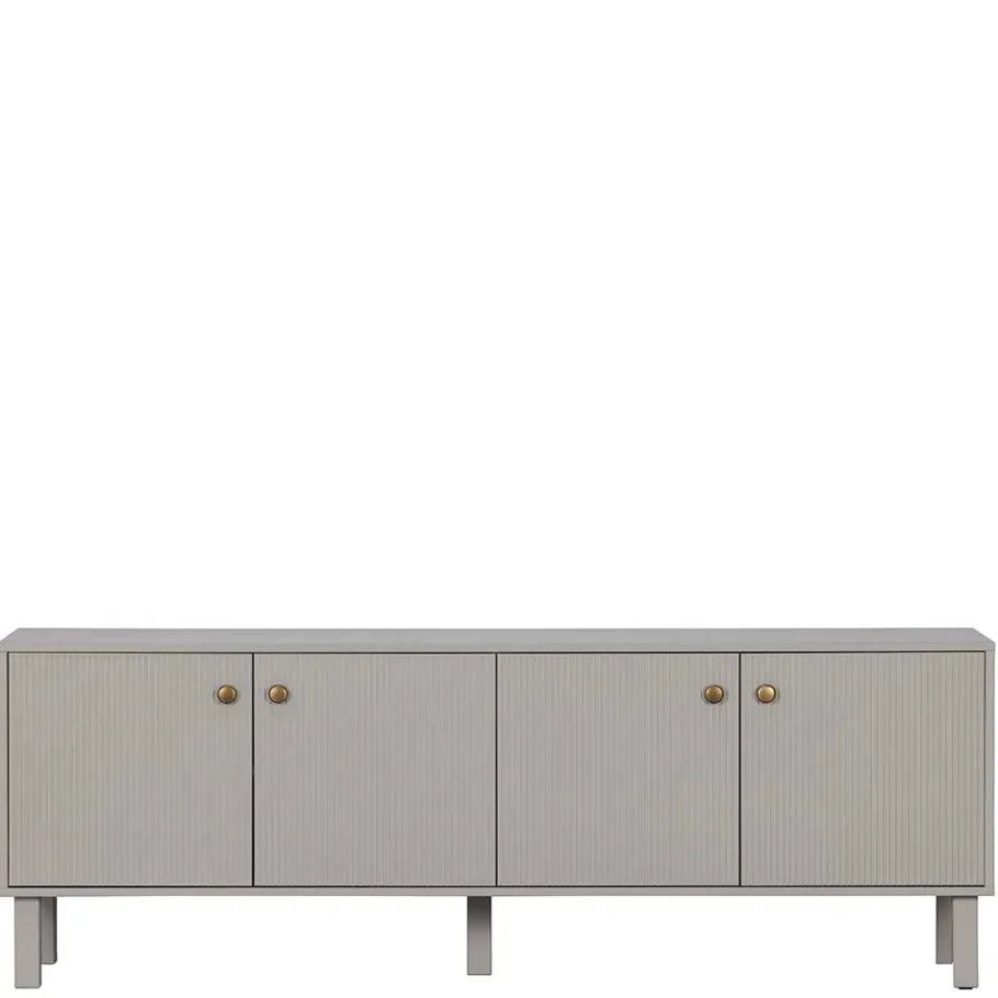 Wohnen Skandi Lowboard 4-türig in Grau - Huvina