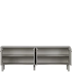 Wohnen Skandi Lowboard 4-türig in Grau - Huvina