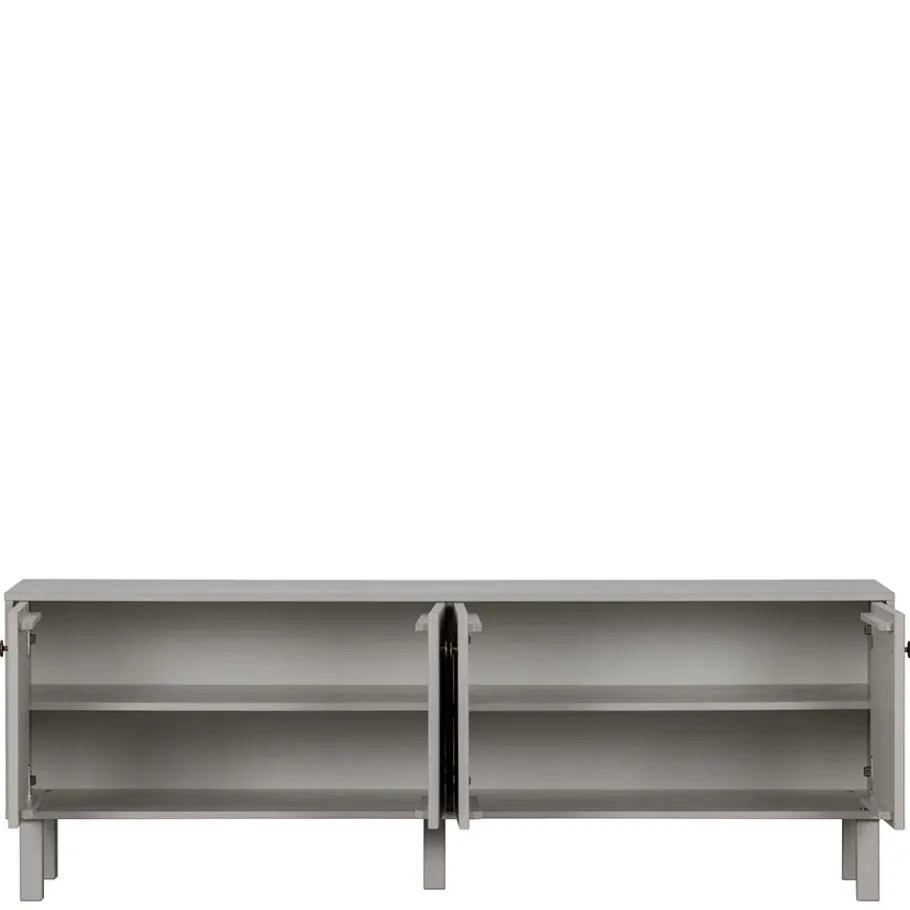 Wohnen Skandi Lowboard 4-türig in Grau - Huvina