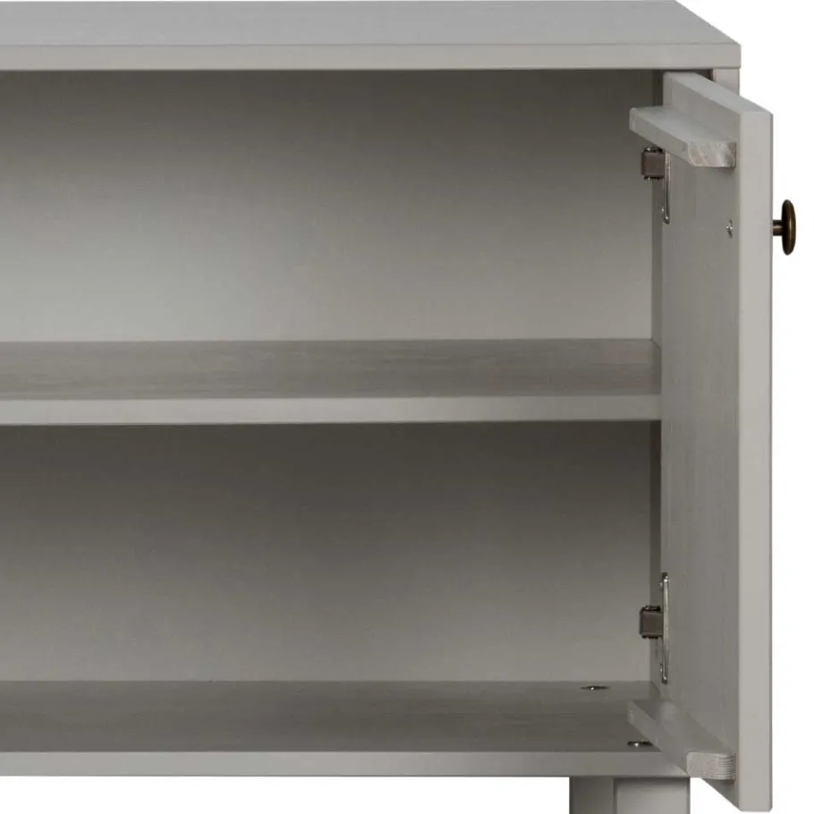 Wohnen Skandi Lowboard 4-türig in Grau - Huvina