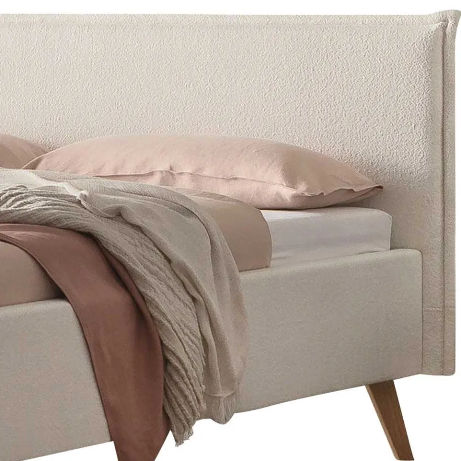 Sale Wohnen Skandi Polsterbett in Creme Boucle - Jandaria