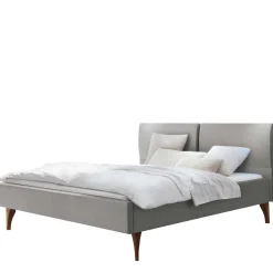 Clearance Wohnen Skandi Polsterbett in Grau und Nussbaum - Amor