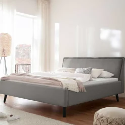 Outlet Wohnen Skandi Polsterbett in Hellgrau & Schwarz - Stramo