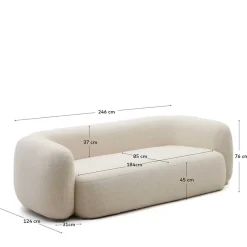 Wohnen Skandi Polstercouch in Offwhite Boucle - Limburg