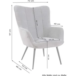 New Wohnen Skandi Polstersessel in Beige - Trees