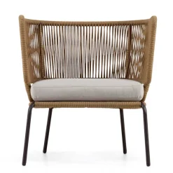 Discount Wohnen Skandi Sessel aus Geflecht Kordel in Beige - Suvacol (2er Set)