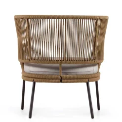 Discount Wohnen Skandi Sessel aus Geflecht Kordel in Beige - Suvacol (2er Set)