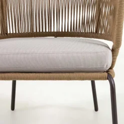 Discount Wohnen Skandi Sessel aus Geflecht Kordel in Beige - Suvacol (2er Set)