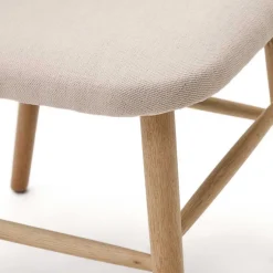 Hot Wohnen Skandi Stühle aus Chenille in Beige - Catama (2er Set)