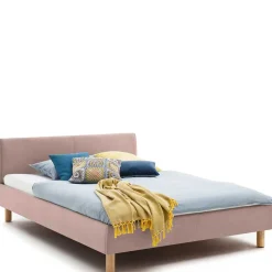 Discount Wohnen Skandi Stoffbett in Rosa - Gabrun