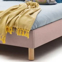 Discount Wohnen Skandi Stoffbett in Rosa - Gabrun