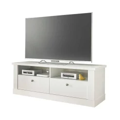 Discount Wohnen Skandi TV Board in weißer Holzoptik Pinie - Liancos