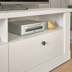 Discount Wohnen Skandi TV Board in weißer Holzoptik Pinie - Liancos