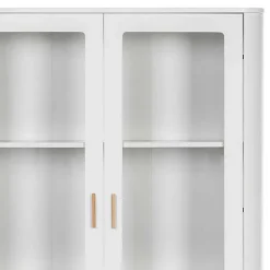 Sale Wohnen Skandi Vitrine in Weiß und Eiche Natur - Yarisis