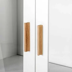 Sale Wohnen Skandi Vitrine in Weiß und Eiche Natur - Yarisis
