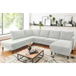 New Wohnen Skandi Wohnlandschaft in U-Form - offwhite - Udessa
