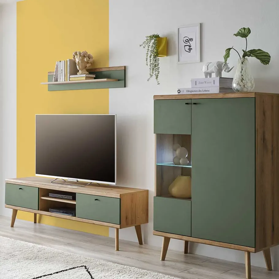 Hot Wohnen Skandi Wohnzimmer Schränke & Wandboard - Oliva (dreiteilig)