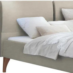 Clearance Wohnen Skandinavisches Designbett in Beige mit Kernbuche - Agruma