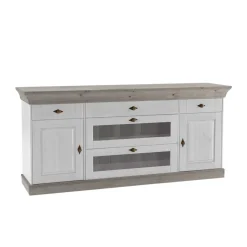 Outlet Wohnen Skandinavisches Sideboard Mirandesca in Weiß Grau