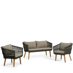 Online Wohnen Sofa & Sessel aus Kordel-Geflecht - Lagoas (dreiteilig)
