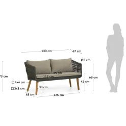 Online Wohnen Sofa & Sessel aus Kordel-Geflecht - Lagoas (dreiteilig)