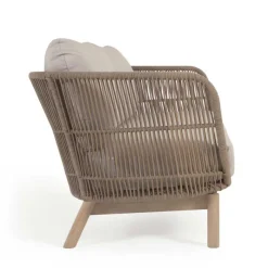 Discount Wohnen Sofa aus Kordel Geflecht & Holz mit Polster - Calivias
