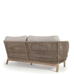 Discount Wohnen Sofa aus Kordel Geflecht & Holz mit Polster - Calivias