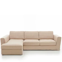 Outlet Wohnen Sofaecke in Creme Stoffbezug - Sumatria