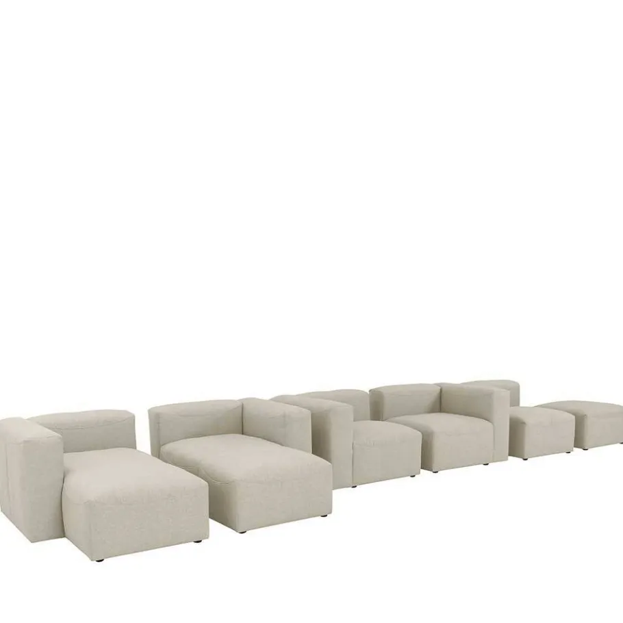 Outlet Wohnen Sofaelement Recamiere in Cremeweiß - Tembreno