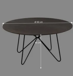 Discount Wohnen Sofatisch aus Mangobaum Massivholz in Mattsilber - Dosa