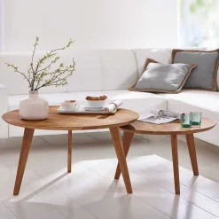 Best Wohnen Sofatisch Set aus Wildeiche Massivholz - Ofmany (zweiteilig)