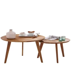 Best Wohnen Sofatisch Set aus Wildeiche Massivholz - Ofmany (zweiteilig)