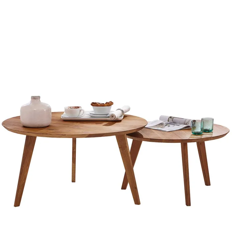 Best Wohnen Sofatisch Set aus Wildeiche Massivholz - Ofmany (zweiteilig)