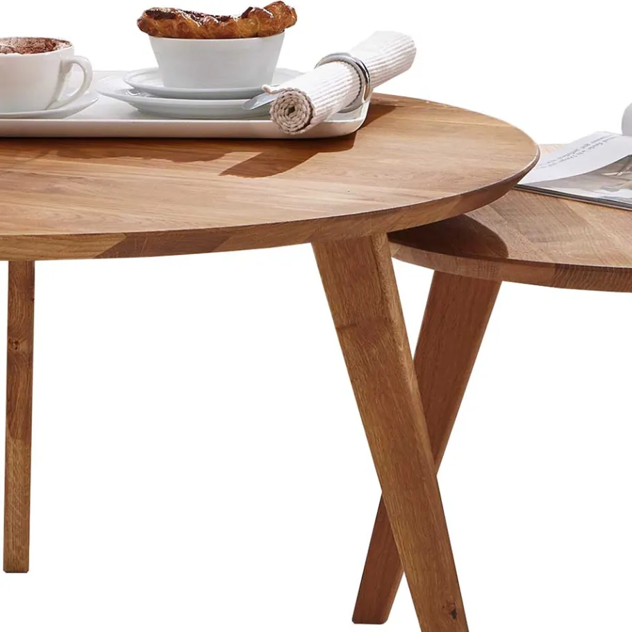 Best Wohnen Sofatisch Set aus Wildeiche Massivholz - Ofmany (zweiteilig)