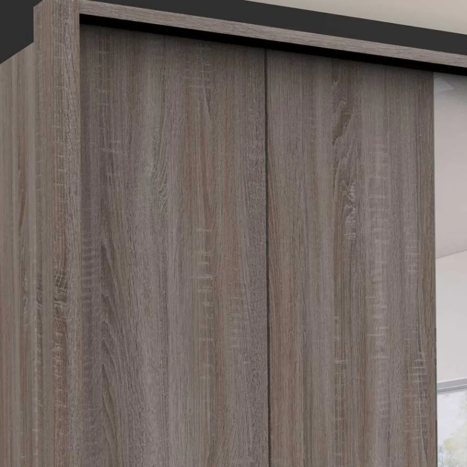 Discount Wohnen Spiegel Kleiderschrank in Holz-Nachbildung - Crenba