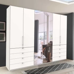 Hot Wohnen Spiegel Kleiderschrank mit Falttüren - Donpiave