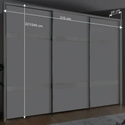 Outlet Wohnen Spiegel Schlafzimmerschrank mit Falttüren - Zidarie