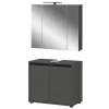 Discount Wohnen Spiegelschrank & Unterbeckenschrank Set - Rufu (zweiteilig)