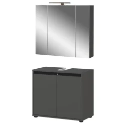 Discount Wohnen Spiegelschrank & Unterbeckenschrank Set - Rufu (zweiteilig)