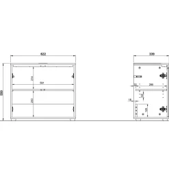 Discount Wohnen Spiegelschrank & Unterbeckenschrank Set - Rufu (zweiteilig)