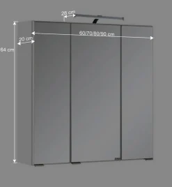 New Wohnen Spiegelschrank Sagunis mit 3D Effekt