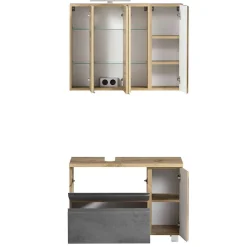 Best Wohnen Spiegelschrank 4-türig & Unterbeckenschrank - Mia (zweiteilig)